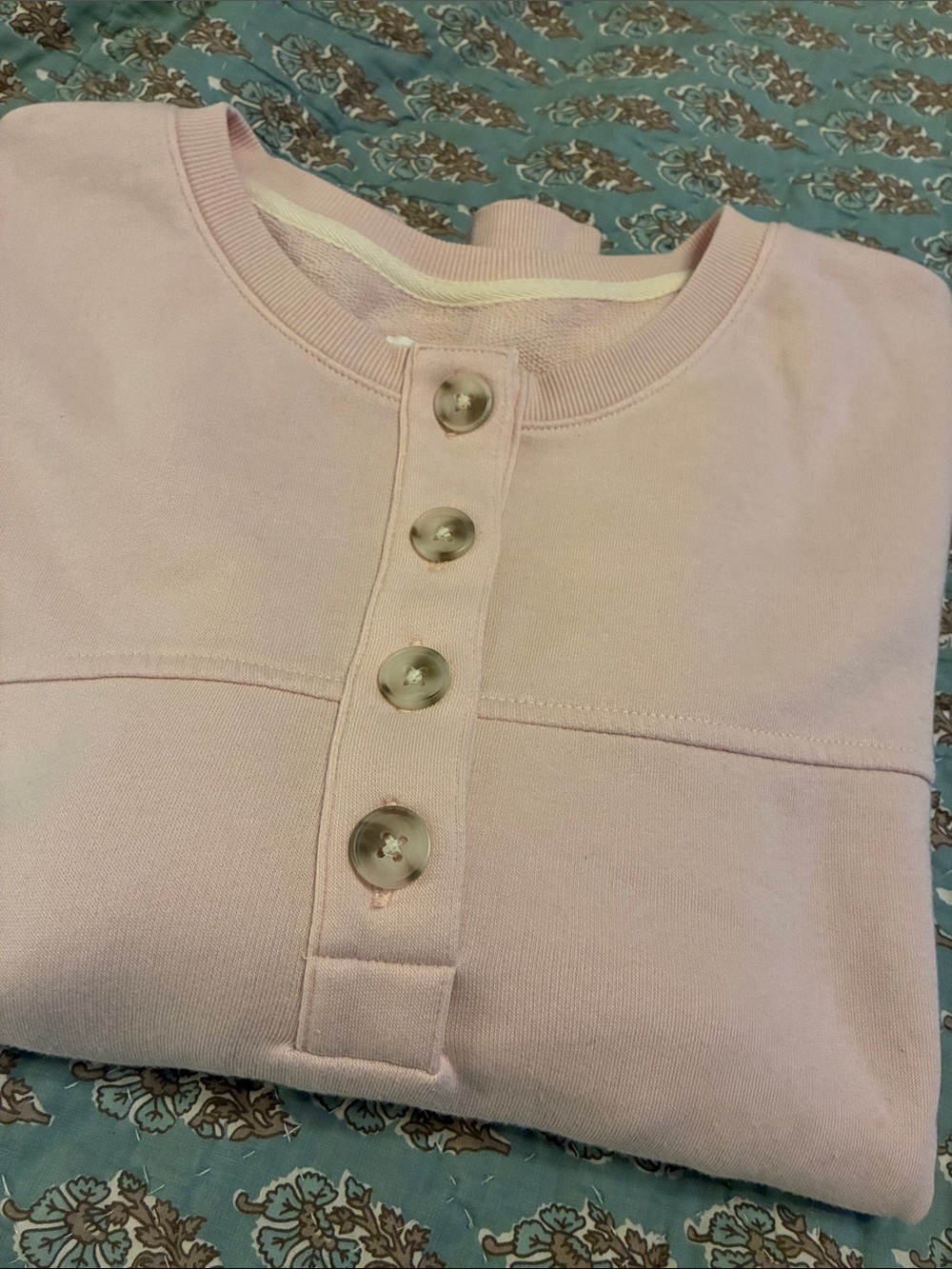 Lou & Grey Cozy Button-Front Women's Top - Light Blush Pink